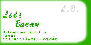 lili baran business card